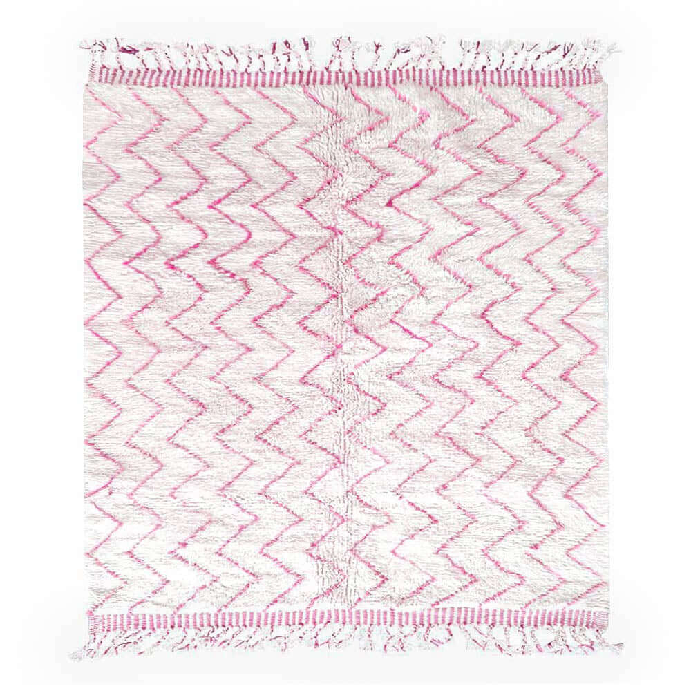 Pink Boho-Chic Rug - Berber Handicraft