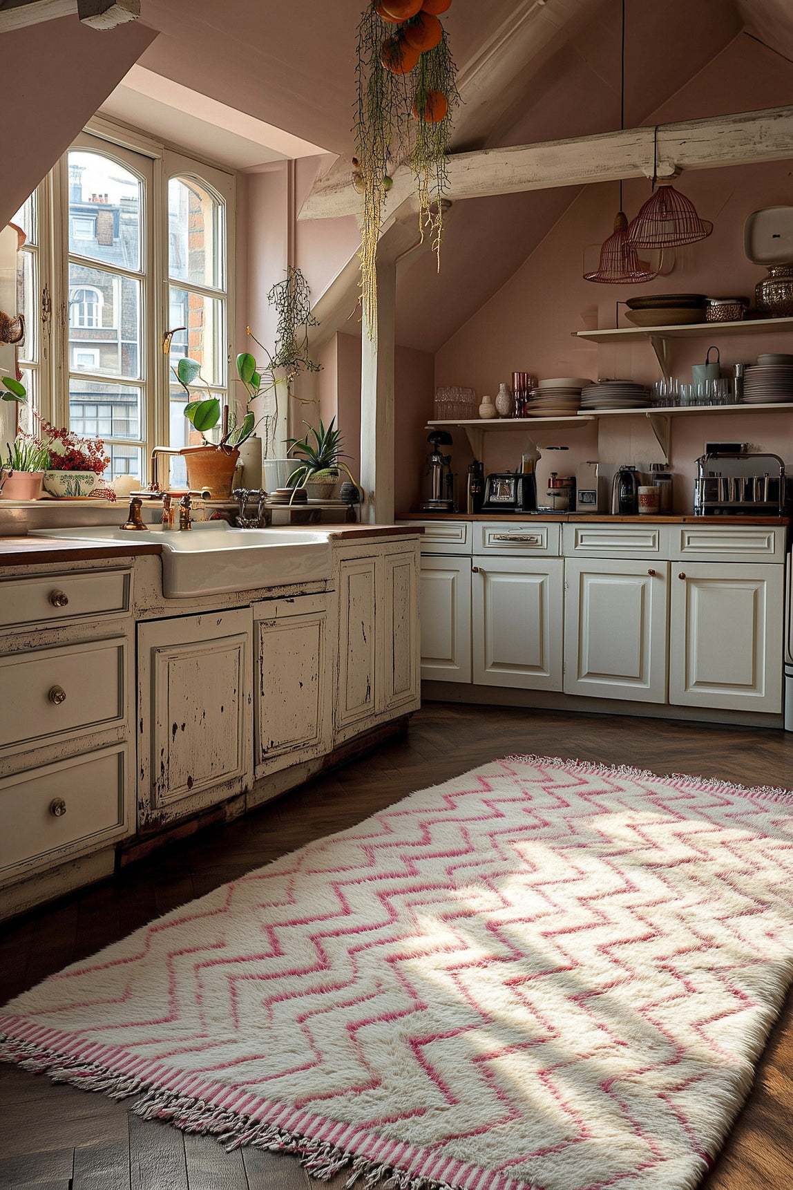 pink-boho-chic-rug-RE22-Berber Handicraft