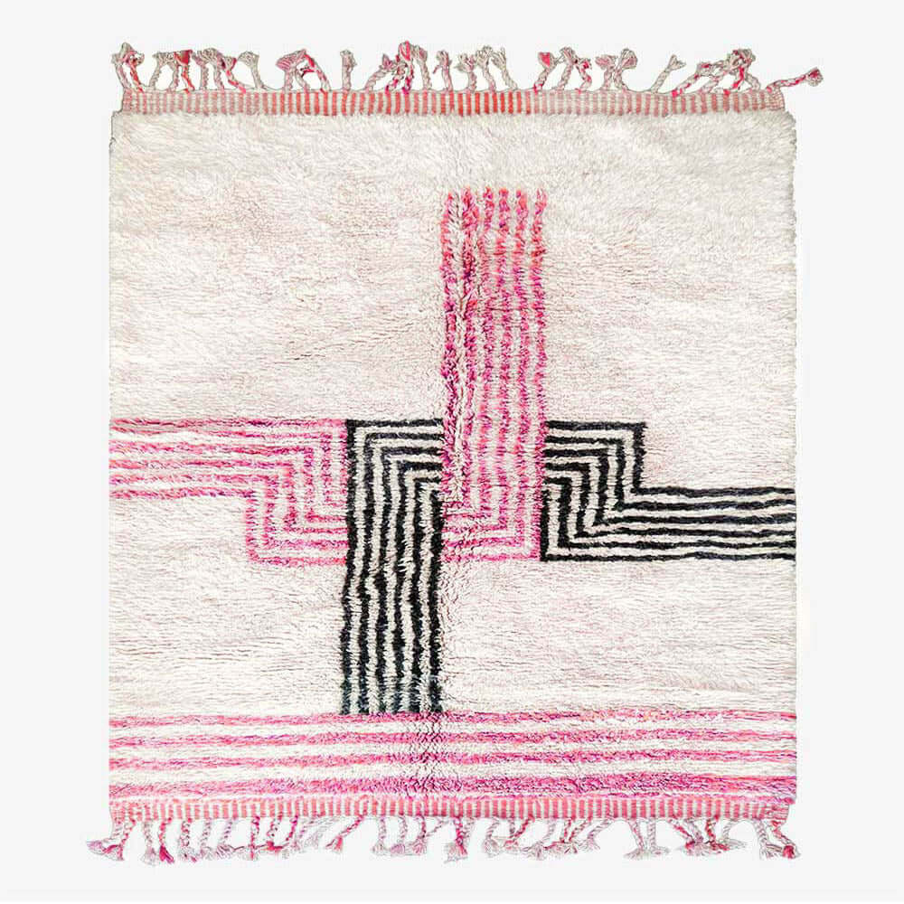 Pink Boho Rug - Berber Handicraft