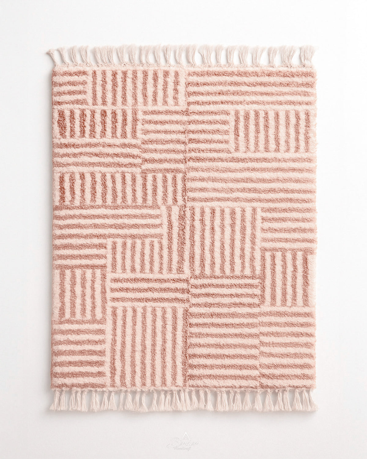 Peach Boho Rug 3 X 5 Ft | 90 X 150 Cm / With Tassels / Short (0.4” / 1 cm)