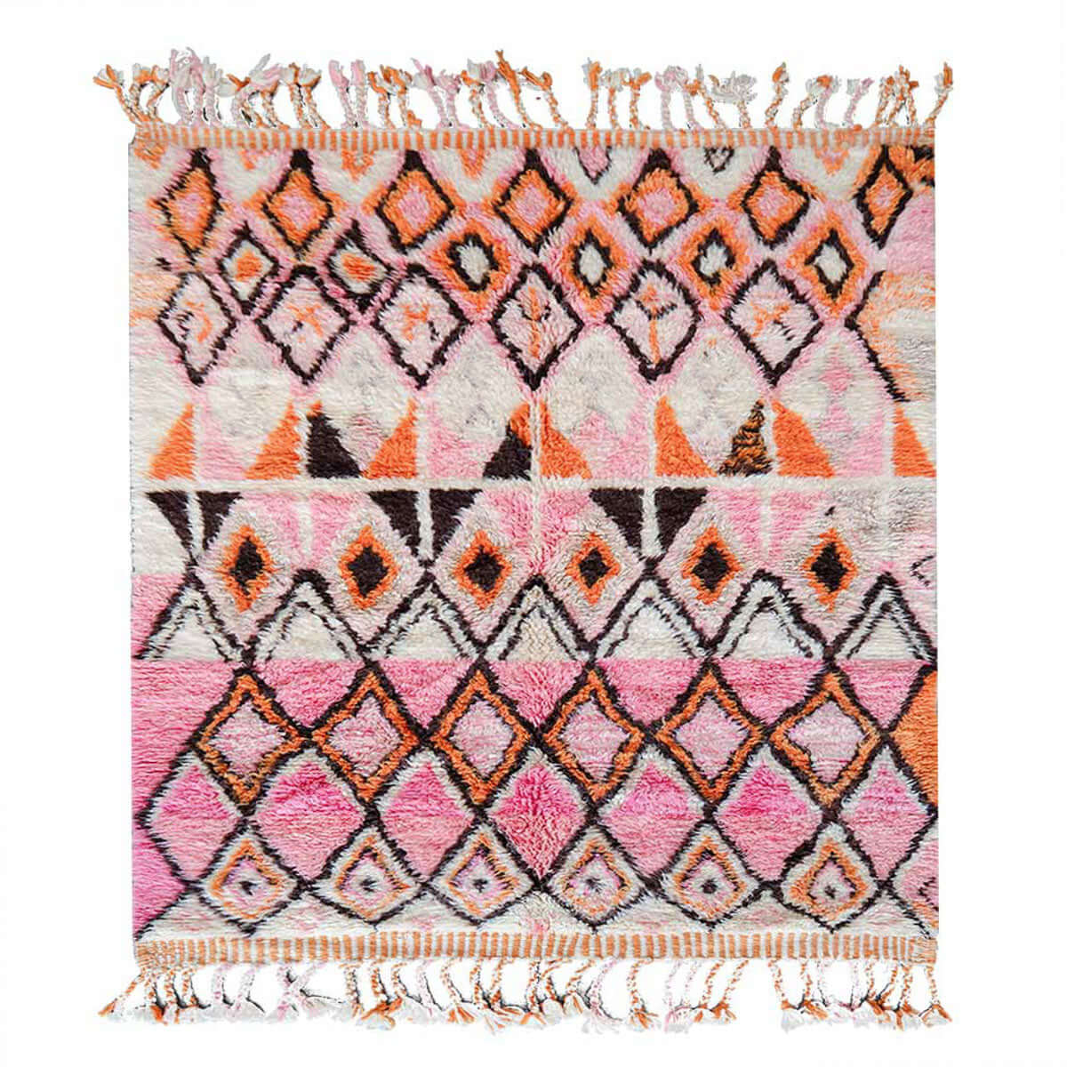 Custom Pink Boujaad rug, offers Orange Moroccan rug, Soft shag wool rug, Moroccan Berber rug, Bohemian rug, Custom sized rug in ALL SIZES