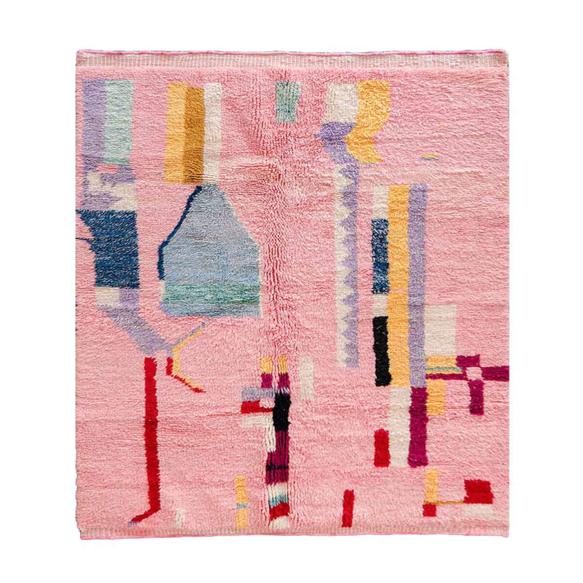 Pink Abstract Moroccan Rug - Berber Handicraft