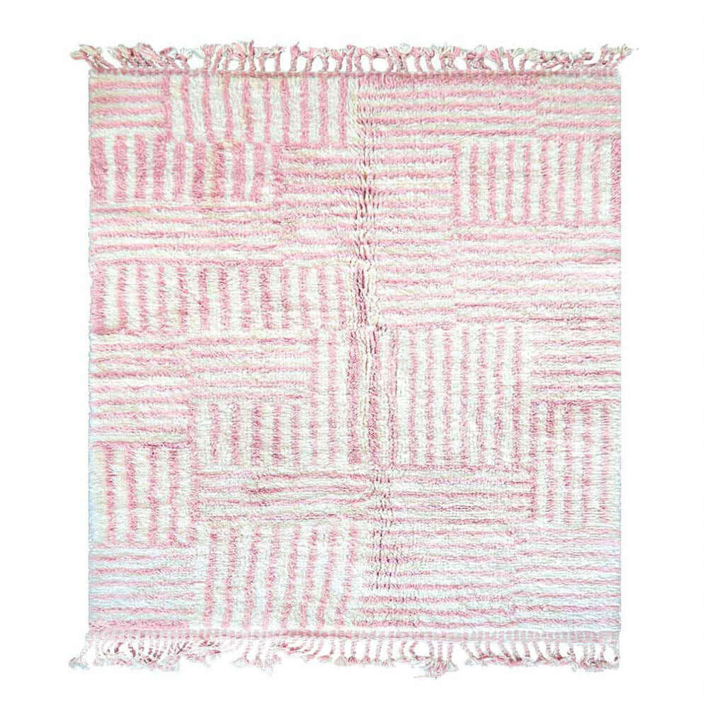 Pink Minimalist Rug - Berber Handicraft