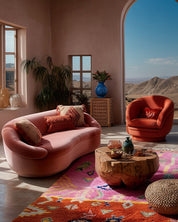 Pink Moroccan Rug 3 X 5 Ft | 90 X 150 Cm / With Tassels / Short (0.4” / 1 cm)