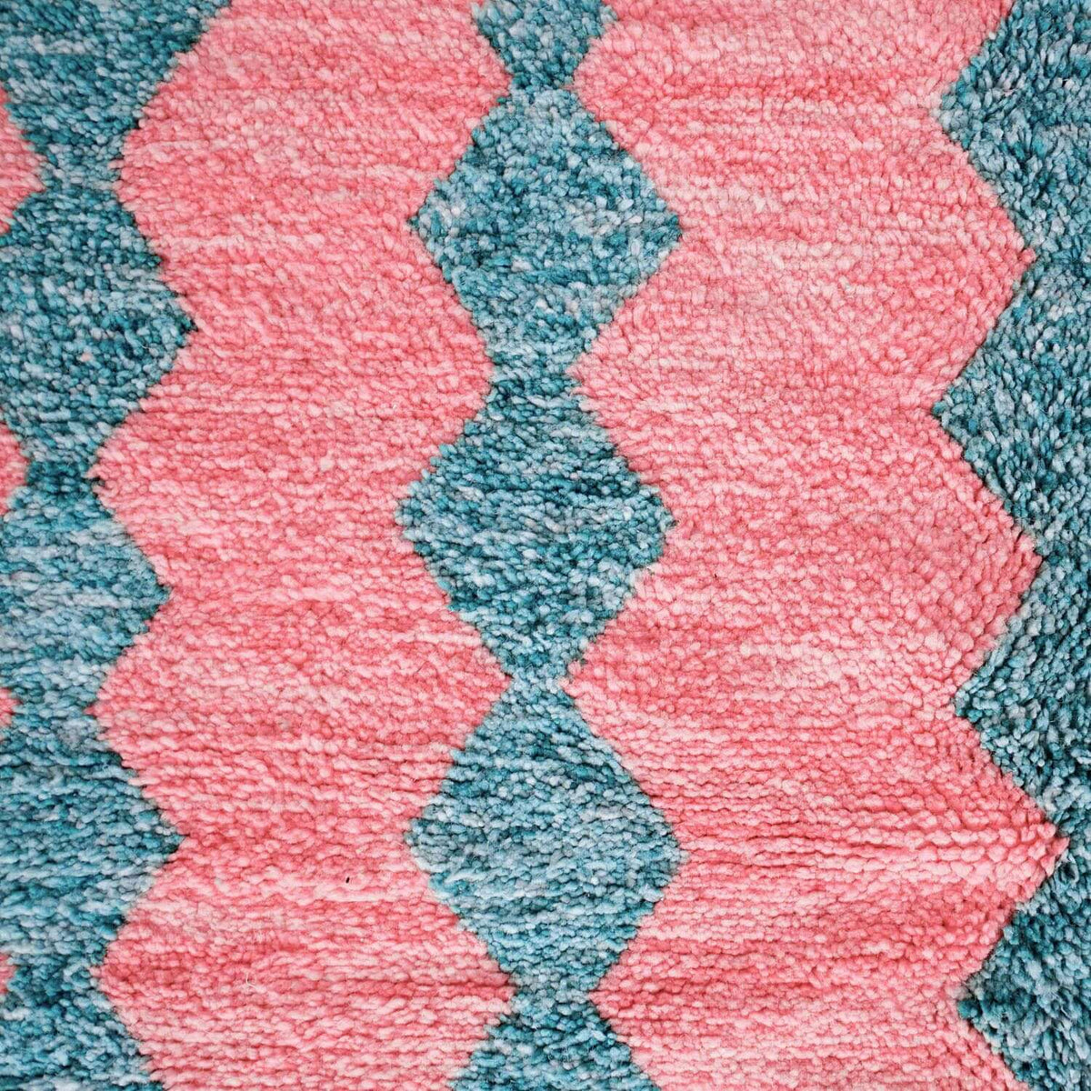 Pink Turquoise Boujaad Rug - Berber Handicraft