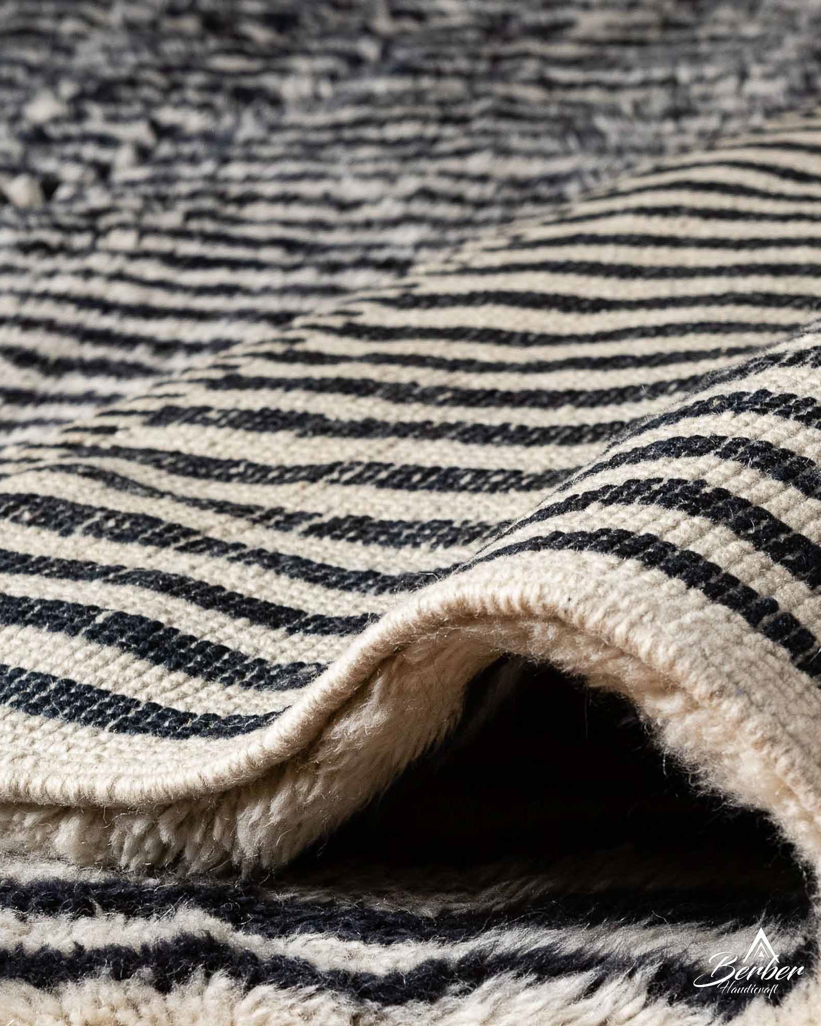 Striped Black Moroccan Rug