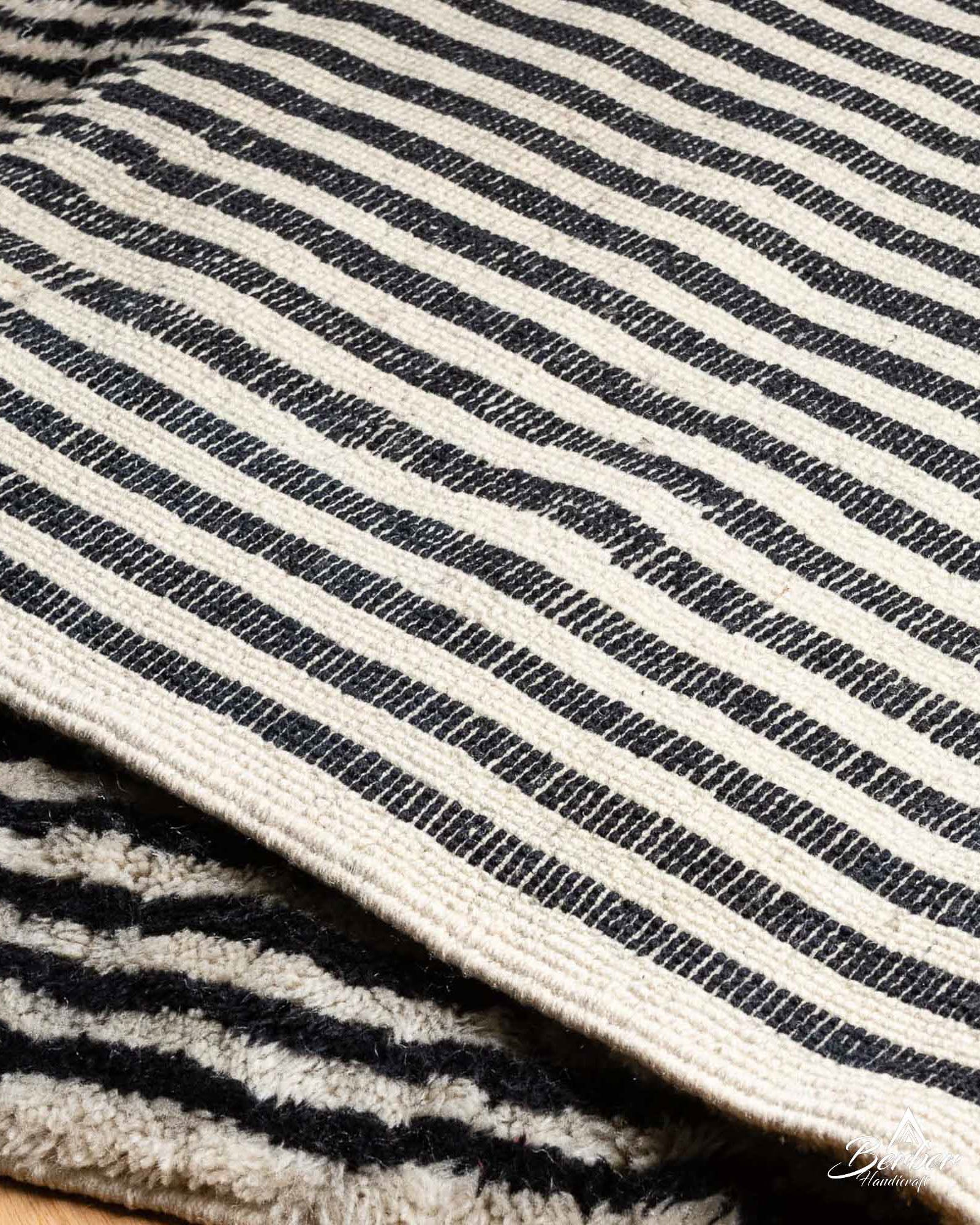 Striped Black Moroccan Rug