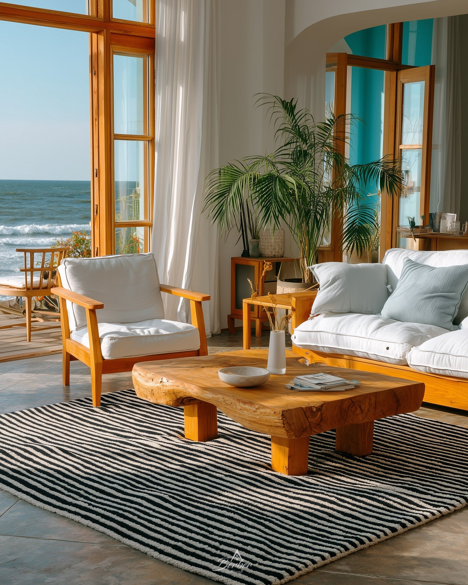 Striped Black Moroccan Rug