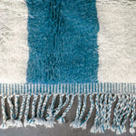 White Blue Moroccan Rug - Berber Handicraft