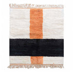 White Orange Moroccan Rug - Berber Handicraft