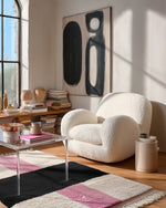 White Pink Moroccan Rug 3 X 5 Ft | 90 X 150 Cm / With Tassels / Short (0.4” / 1 cm)