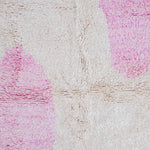 White Pink Wool Rug - Berber Handicraft