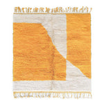 Orange and White Wool Rug - Berber Handicraft