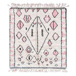 Pink and White Azilal Rug - Berber Handicraft