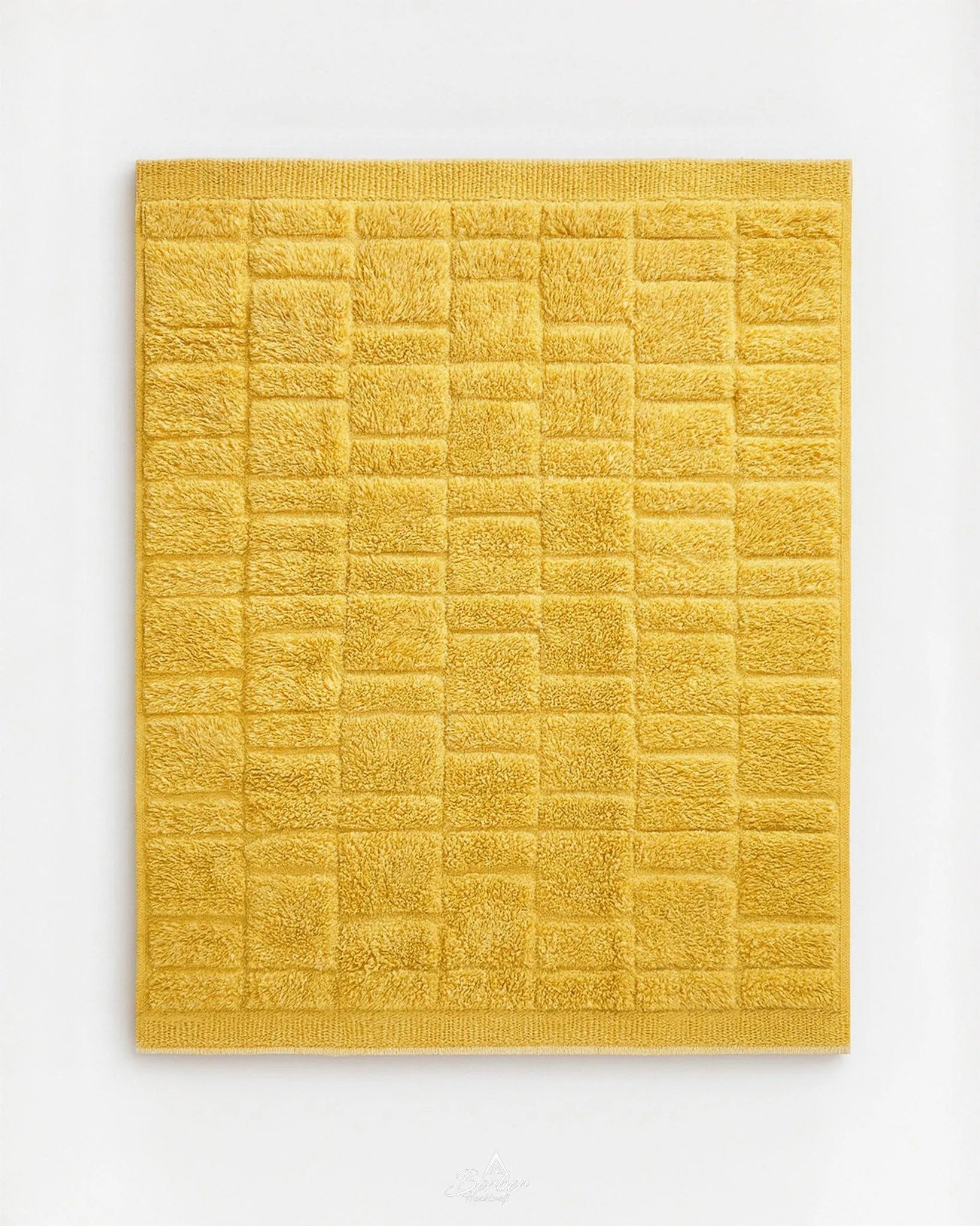 Yellow Berber Rug 3 X 5 Ft | 90 X 150 Cm / With Tassels / Short (0.4” / 1 cm)