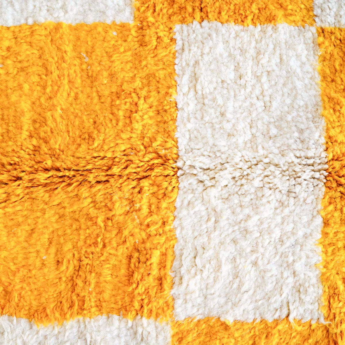 Yellow Checkered Carpet - Berber Handicraft