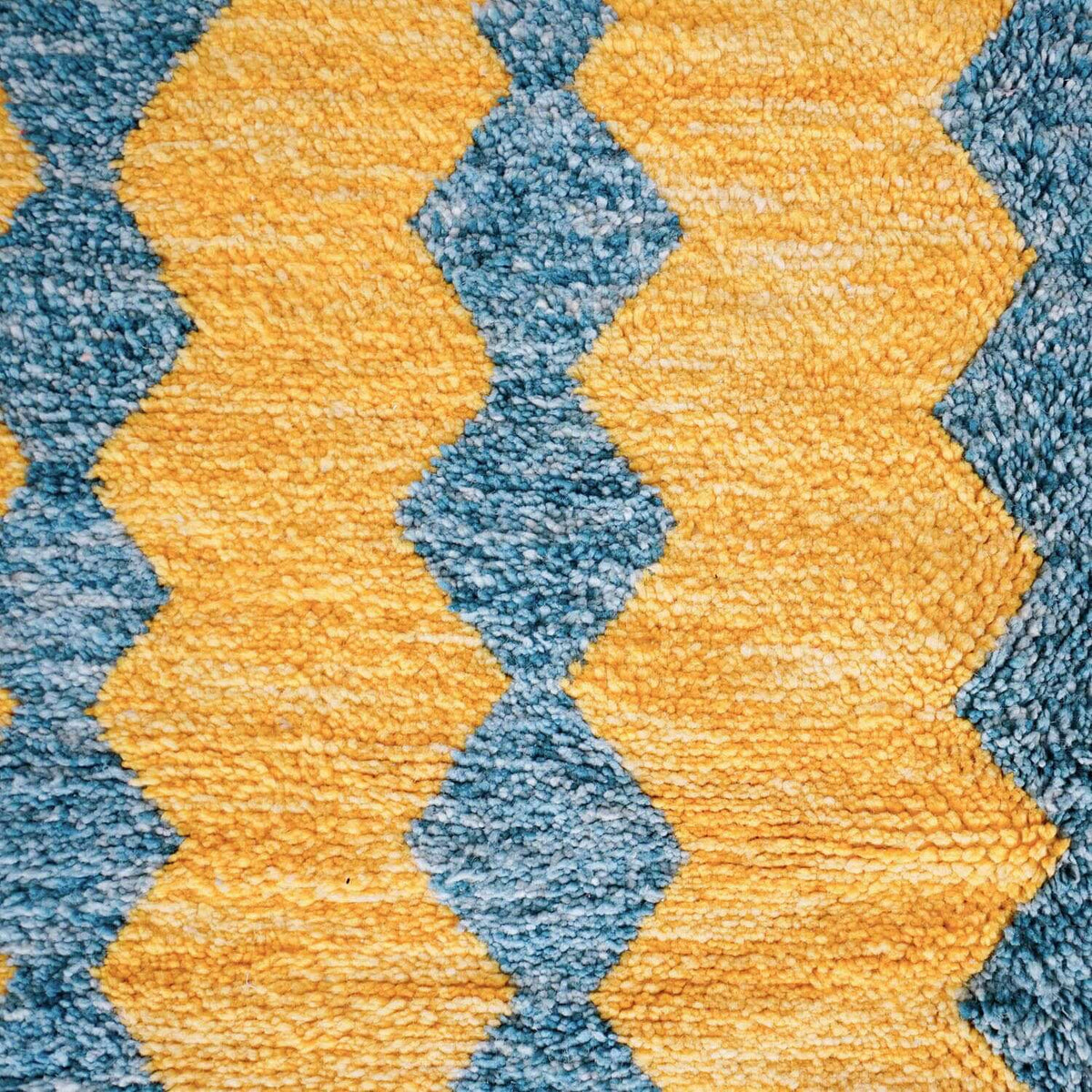 Yellow Turquoise Boujaad Rug - Berber Handicraft